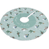 Simpáticos muñecos de nieve sobre fondo rayado kerstboom rok (Gekanteld)