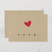 Simpe Heart Wedding RSVP (Voorkant / Achterkant)