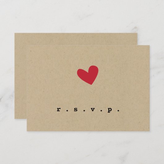 Simpe Heart Wedding RSVP (Voorkant / Achterkant)