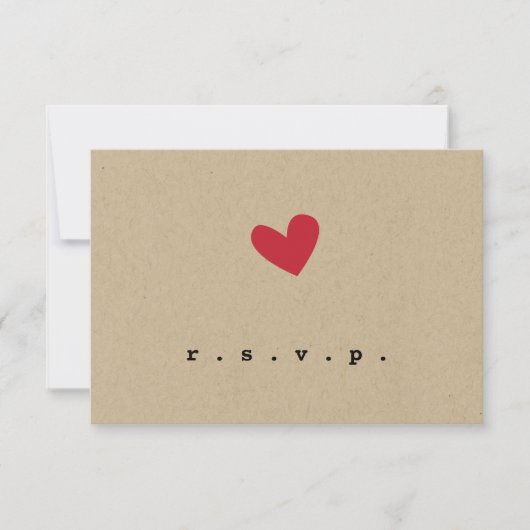Simpe Heart Wedding RSVP Kaartje (Voorkant)