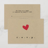 Simpe Heart Wedding RSVP Kaartje (Voorkant / Achterkant)