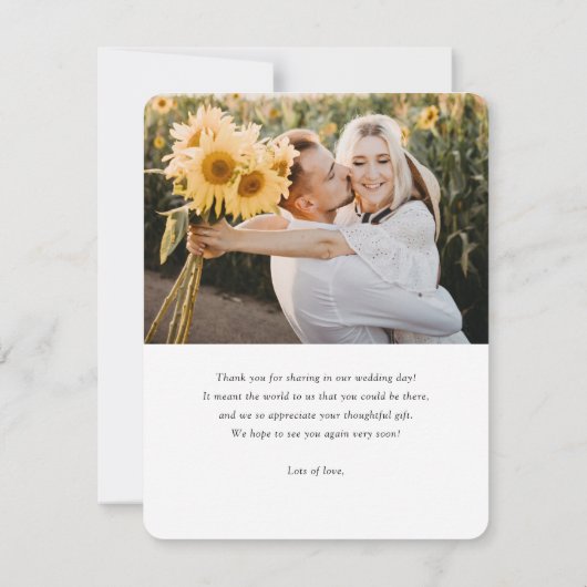 Simpe Modern Handwriting Wedding Photo Bedankkaart (Achterkant)