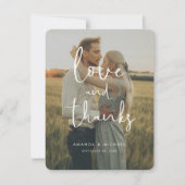 Simpe Modern Handwriting Wedding Photo Bedankkaart (Voorkant)