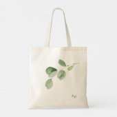 Simpe Name Eucalyptus Bridesmaid Gift Tote Bag (Achterkant)
