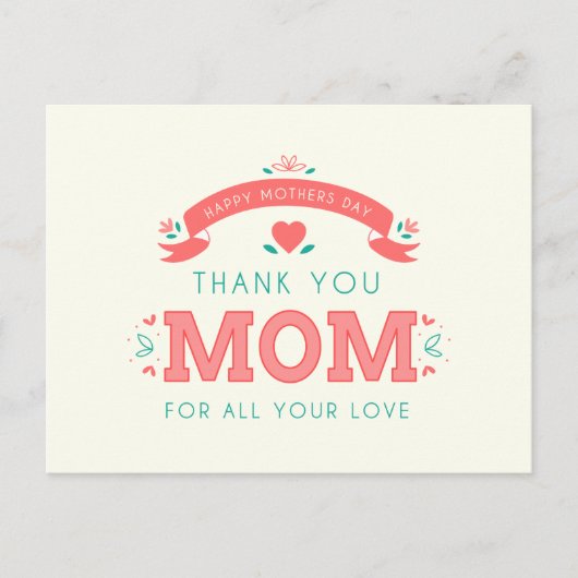 Simpel bedankt, mama Moederdag | BRIEFKAART (Voorkant)