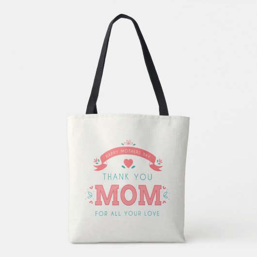 Simpel bedankt, mama Moederdag | CANVAS TAS (Achterkant)