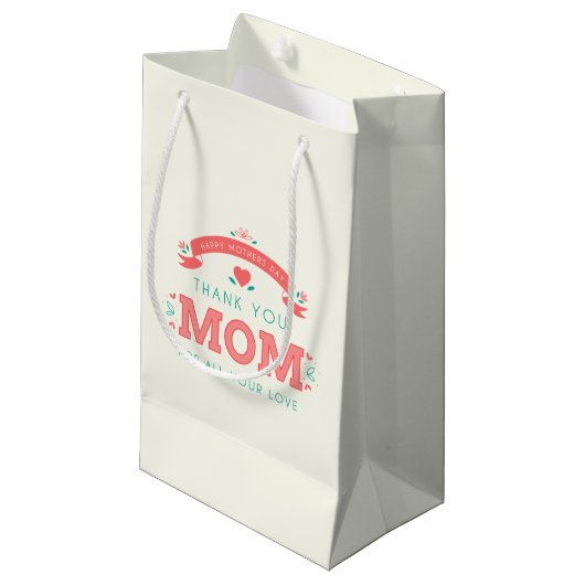 Simpel bedankt, mama Moederdag | Gift Bag Klein Cadeauzakje (Voorkant Gekanteld)