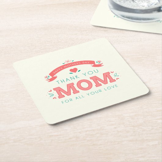 Simpel bedankt, mama Moederdag | ONDERZETTER (Schuin)