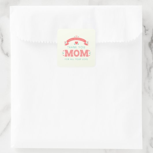 Simpel bedankt, mama Moederdag | Sticker (Tas)