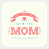 Simpel bedankt, mama Moederdag | Sticker (Voorkant)