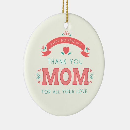 Simpel bedankt, mama Moederdag | Versiering Keramisch Ornament (Rechts)