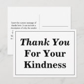 Simpel "Bedankt voor je vriendelijkheid" Briefkaar Briefkaart (Voorkant / Achterkant)