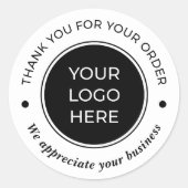 Simpel Bedankt voor uw bestelling Ronde Sticker (Voorkant)