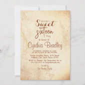 Simpel Beige Sweet Sixteen Verjaardagsfeest Kaart (Voorkant)