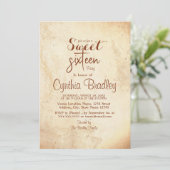 Simpel Beige Sweet Sixteen Verjaardagsfeest Kaart (Staand voorkant)