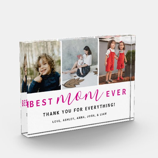 Simpel Beste Moeder Ooit Script Hot Pink 3 Fotoblokken (Links)