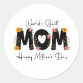 Simpel Beste Moeder van de Wereld Moederdag Callig Ronde Sticker (Voorkant)
