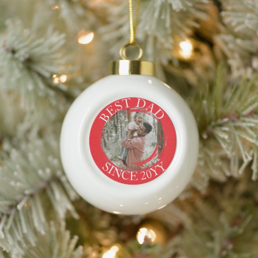 Simpel Beste Papa Vrolijk Kerstfeest Keramische Bal Ornament (Boom)