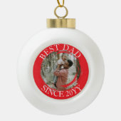 Simpel Beste Papa Vrolijk Kerstfeest Keramische Bal Ornament (Voorkant)