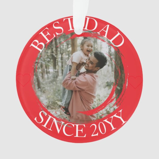 Simpel Beste Papa Vrolijk Kerstfeest Ornament (voorkant)