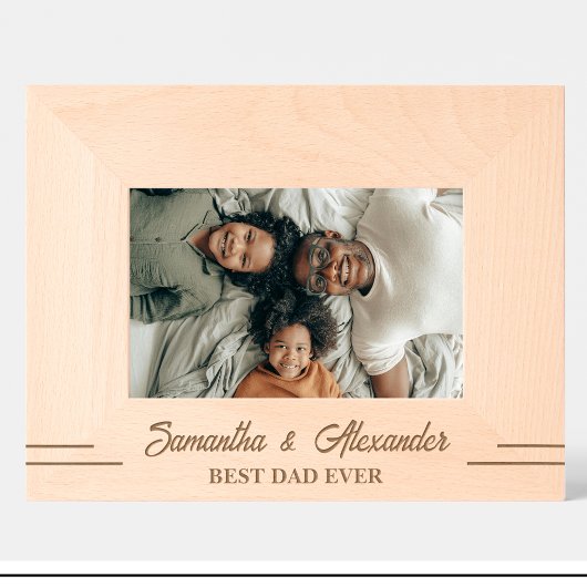 Simpel Beste vader ooit Naam gegraveerd Hout Lijst