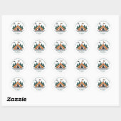 Simpel Camping Weekend Meidenfeest Ronde Sticker (Vel)