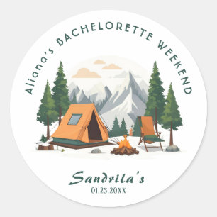 Simpel Camping Weekend Meisjesuitje Ronde Sticker