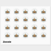Simpel Camping Weekend Meisjesuitje Ronde Sticker (Vel)