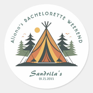Simpel Camping Weekend Meisjesuitje Ronde Sticker