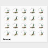 Simpel Camping Weekend Meisjesuitje Ronde Sticker (Vel)