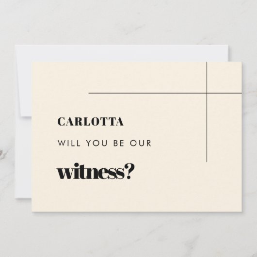 Simpel chic Wil je onze getuigenis kaart (Voorkant)