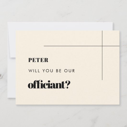 Simpel chic Wil je onze officiant card zijn Kaart (Voorkant)