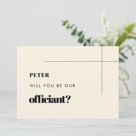 Simpel chic Wil je onze officiant card zijn Kaart (Staand voorkant)