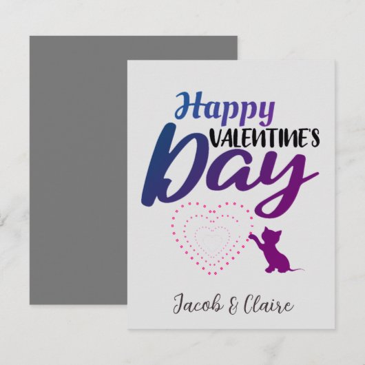 Simpel Cute Hart Fijne Valentijnsdag Stel (Voorkant / Achterkant)
