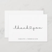 Simpel dank je hart notitiekaartje (Voorkant / Achterkant)