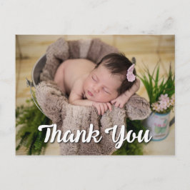 Simpel Dank U 2 Foto's Geboorteaankondiging Briefkaart
