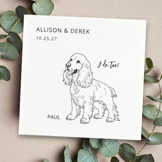 Simpel doe ik ook hond bruiloft receptie cocktail servet