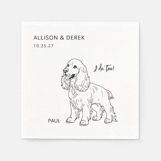 Simpel doe ik ook hond bruiloft receptie cocktail servet (Voorkant)