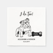 Simpel doe ik ook hond Bulldog tekening bruiloft Servet (Voorkant)