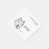 Simpel doe ik ook hond Siberische Husky bruiloft Servet (Hoek)