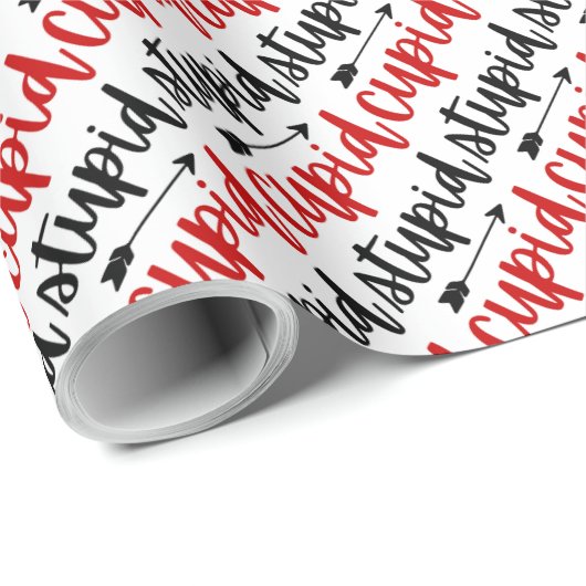 Simpel dom cupido typografie script met pijl cadeaupapier (Rol Hoek)