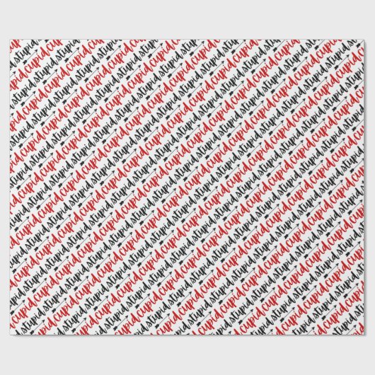 Simpel dom cupido typografie script met pijl cadeaupapier (Vlak)