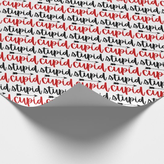 Simpel dom cupido typografie script met pijl cadeaupapier (Hoek)