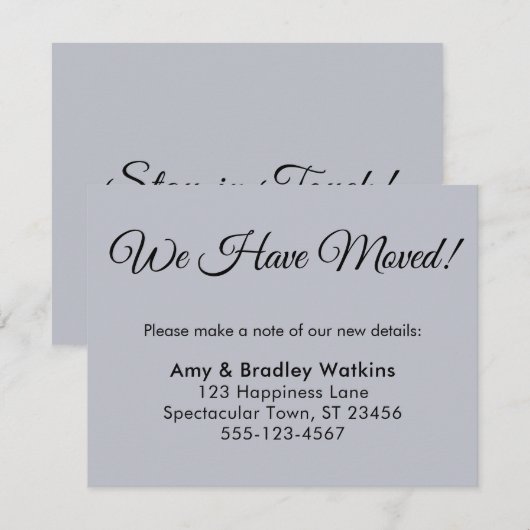 Simpel Dusty Blue We hebben adreswijziging verplaa Informatiekaartje (Voorkant / Achterkant)