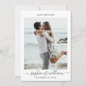 Simpel Elegant 2 Foto Huwelijk Bewaar De Datum Save The Date (Voorkant)