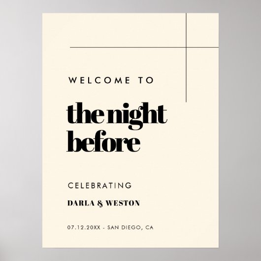 Simpel, elegant & chic Welkom op de avond voor het Poster (Voorkant)