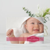 Simpel Elegant (cranberry) Geboorteaankondiging Ba Aankondiging (Staand voorkant)