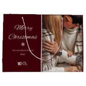 Simpel & Elegant Donkerrood Kerstvakantie Groot Cadeauzakje (Achterkant)
