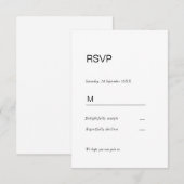 Simpel elegant  Einladung Antwortkarte RSVP Informatiekaartje (Voorkant / Achterkant)