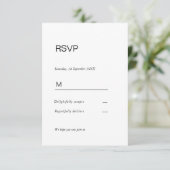 Simpel elegant  Einladung Antwortkarte RSVP Informatiekaartje (Staand voorkant)